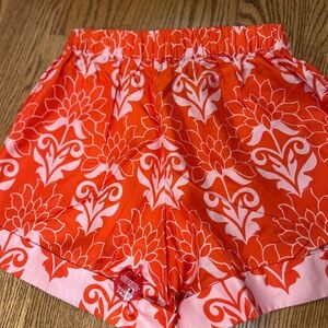 New Figue Women’s Coppins Silk Shorts S Mosaic Sunset Pink Elastic  String Waist